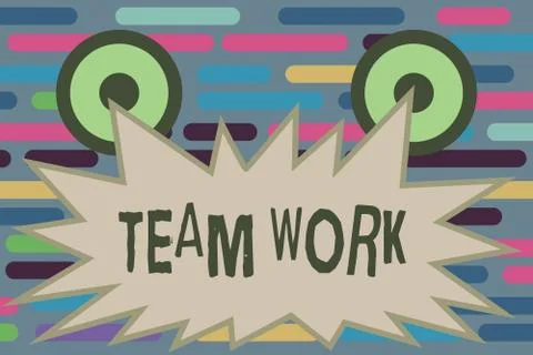 Text sign showing Team Work. Conceptual photo Combined action of a group Stock Illustration