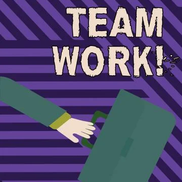 Text sign showing Team Work. Conceptual photo combined action of group especi Stock Illustration