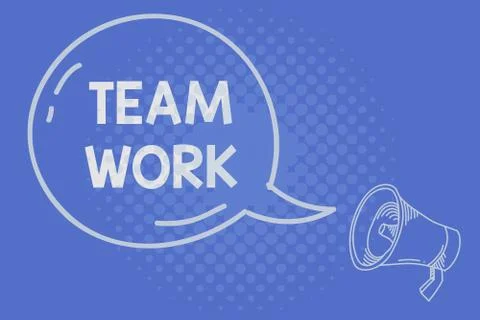 Text sign showing Team Work. Conceptual photo Combined action of a group Stock Illustration