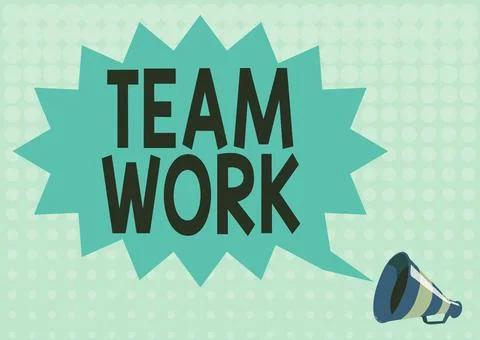 Text sign showing Team Work. Business approach Combined action of a group Stock Illustration