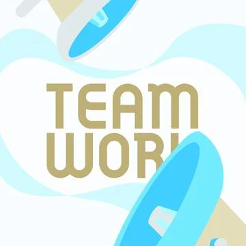 Text sign showing Team Work. Business showcase Combined action of a group Stock Illustration
