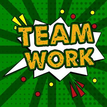 Text sign showing Team Work. Concept meaning Combined action of a group Stock Illustration