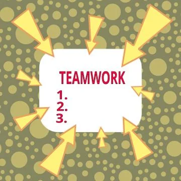 Text sign showing Teamwork. Conceptual photo combined action of group especially Ilustración de archivo