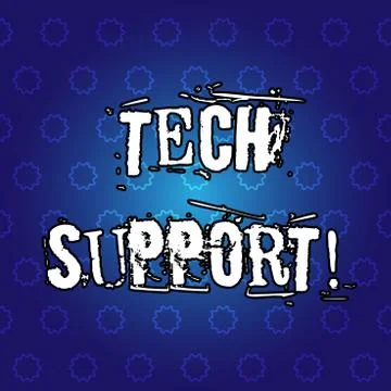 Text sign showing Tech Support. Conceptual photo Help given by technician Online イラスト素材