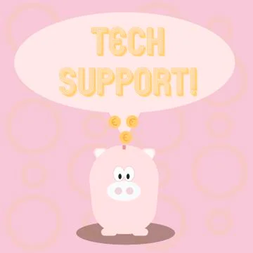 Text sign showing Tech Support. Conceptual photo Help given by technician Online 스톡 일러스트