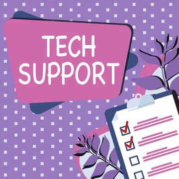 Text sign showing Tech Support. Business idea Assisting individuals who are Stock Illustration