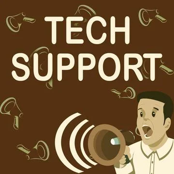 Text sign showing Tech Support. Business idea Assisting individuals who are Illustrazione stock
