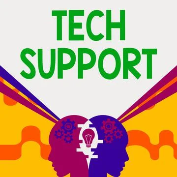 Text sign showing Tech Support. Business approach Assisting individuals who are Stock Illustration