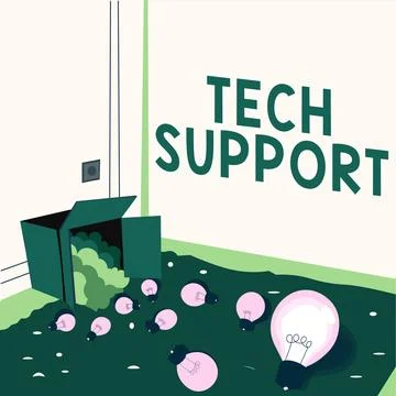 Text sign showing Tech Support. Business approach Assisting individuals who are Stock Illustration