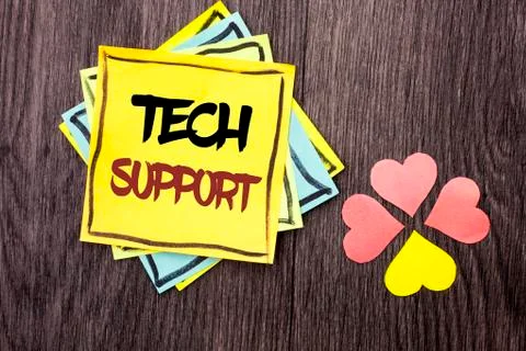 Text sign showing Tech Support. Conceptual photo Help given by technician Onl Foto stock
