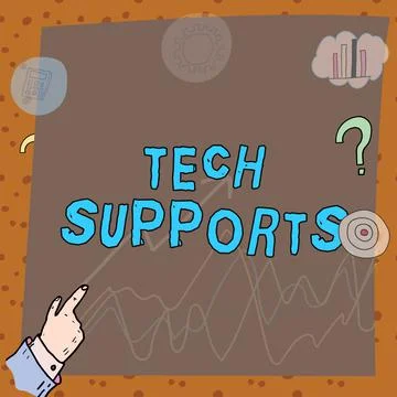 Text sign showing Tech Supports. Internet Concept Help given by technician Illustrazione stock