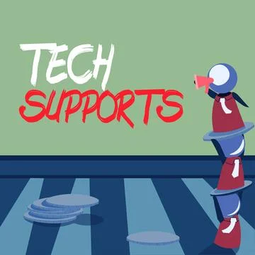Text sign showing Tech Supports. Conceptual photo Help given by technician 스톡 일러스트