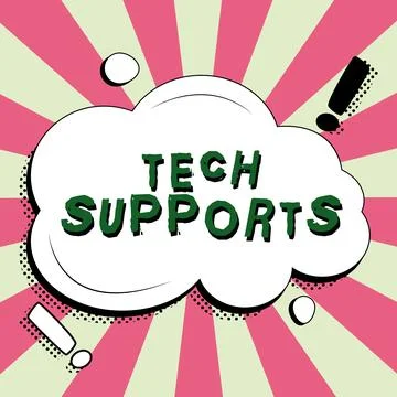 Text sign showing Tech Supports. Business overview Help given by technician 스톡 일러스트