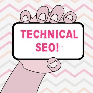 Text sign showing Technical Seo. Conceptual photo Optimization of website that Stock-Illustration