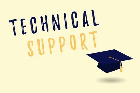 Text sign showing Technical Support. Conceptual photo Repair and advice services 스톡 일러스트