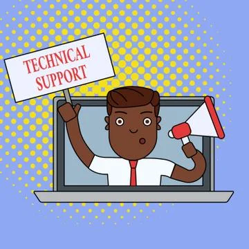 Text sign showing Technical Support. Conceptual photo Repair and advice services 스톡 일러스트