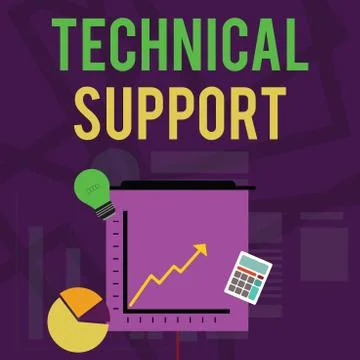 Text sign showing Technical Support. Conceptual photo Repair and advice services Stock Illustration