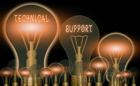 Text sign showing Technical Support. Conceptual photo Repair and advice services Illustrazione stock