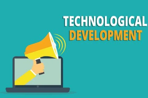 Text sign showing Technological Development. Conceptual photo Invention or Stock Illustration