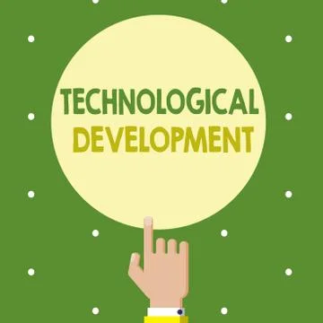 Text sign showing Technological Development. Conceptual photo Invention or Stock Illustration