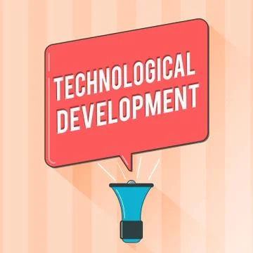 Text sign showing Technological Development. Conceptual photo Invention or Stock Illustration