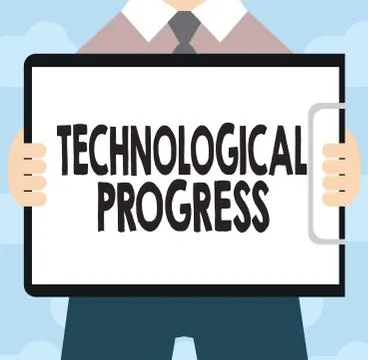 Text sign showing Technological Progress. Conceptual photo overall Process of Stock Illustration