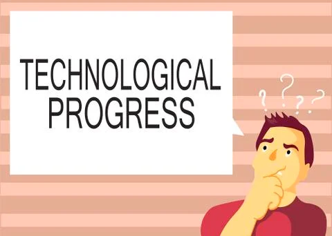 Text sign showing Technological Progress. Conceptual photo overall Process of Stock Illustration