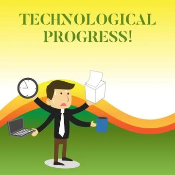 Text sign showing Technological Progress. Conceptual photo overall Process of Ilustración de archivo