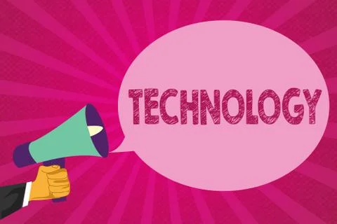 Text sign showing Technology. Conceptual photo Application of scientific Stock Illustration