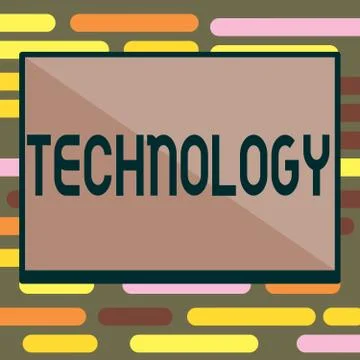 Text sign showing Technology. Conceptual photo Application of scientific Stock Illustration