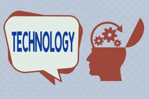 Text sign showing Technology. Conceptual photo use of scientific knowledge for Stock Illustration