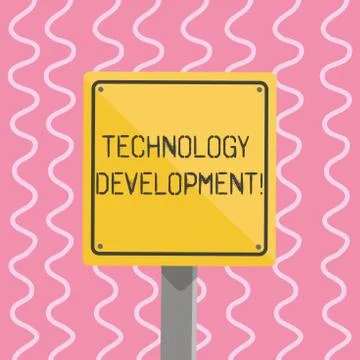 Text sign showing Technology Development. Conceptual photo Anything in regards Illustrazione stock