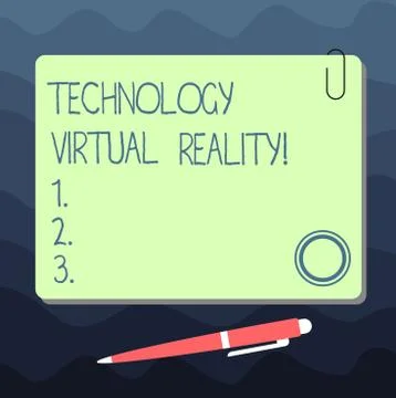 Text sign showing Technology Virtual Reality. Conceptual photo interactive Illustrazione stock