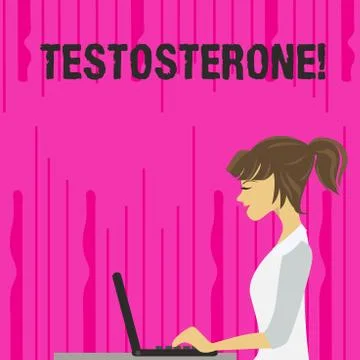 Text sign showing Testosterone. Conceptual photo Male hormones development an Stock Illustration