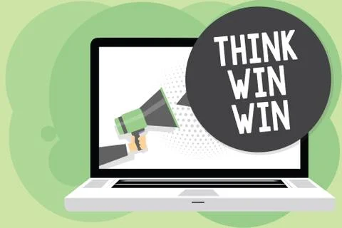 Text sign showing Think Win Win. Conceptual photo Business Strategy Competition 스톡 일러스트