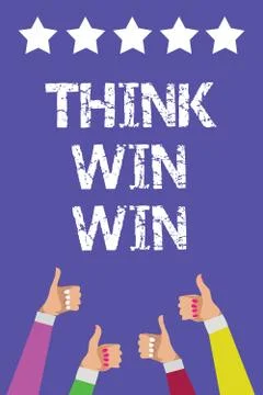 Text sign showing Think Win Win. Conceptual photo Business Strategy Competition 스톡 일러스트