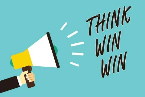 Text sign showing Think Win Win. Conceptual photo Business Strategy Competition Stockillustratie