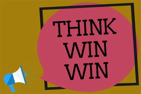 Text sign showing Think Win Win. Conceptual photo Business Strategy Competition Stockillustratie