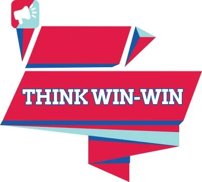 Text sign showing Think Win Win. Conceptual photo Agreements or solutions are Stock Illustration