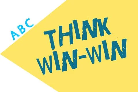 Text sign showing Think Win Win. Conceptual photo Agreements or solutions are Stock Illustration