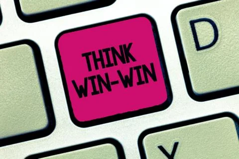 Text sign showing Think Win Win. Conceptual photo Agreements or solutions are Stock Illustration