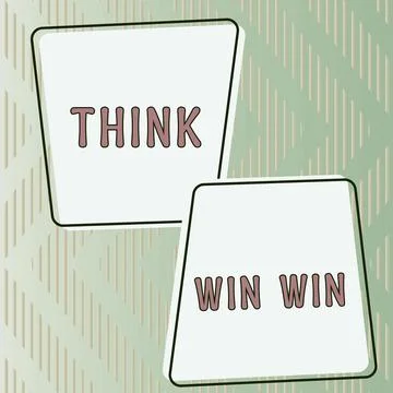 Text sign showing Think Win Win. Business idea Request for information Asking Stock Illustration