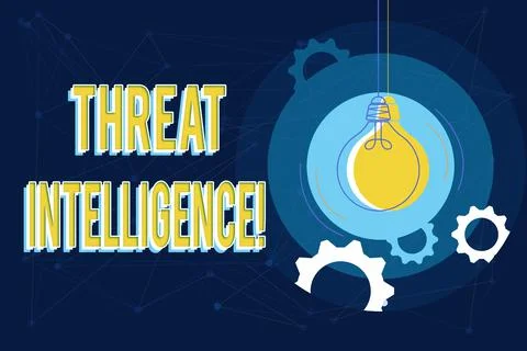 Text sign showing Threat Intelligence. Business concept analyzed and refined Stockillustratie