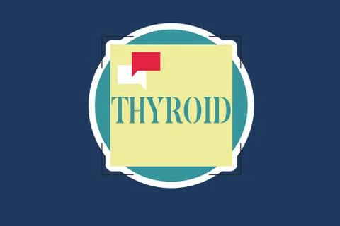 Text sign showing Thyroid. Conceptual photo Gland in neck Secretes hormones Stock Illustration
