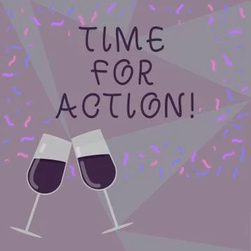 Text sign showing Time For Action. Conceptual photo Getting ready to start doing Illustrazione stock