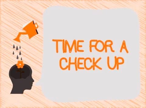 Text sign showing Time For A Check Up. Conceptual photo a Thorough Examination Illustrazione stock