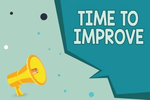 Text sign showing Time To Improve. Conceptual photo telling someone to develop Stockillustratie