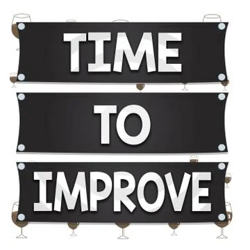 Text sign showing Time To Improve. Conceptual photo telling someone to develop Stockillustratie