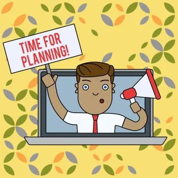 Text sign showing Time For Planning. Conceptual photo exercising conscious Stock Illustration