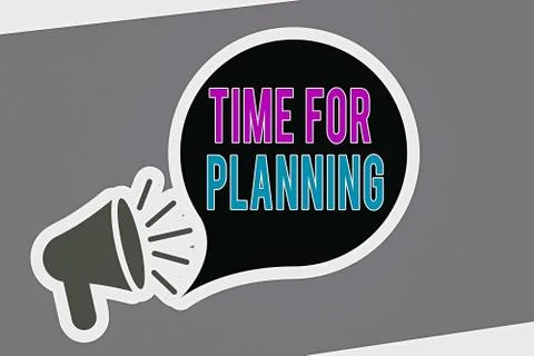 Text sign showing Time For Planning. Conceptual photo exercising conscious 스톡 일러스트